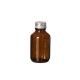Glazen flesje met alu dop amber 100ml